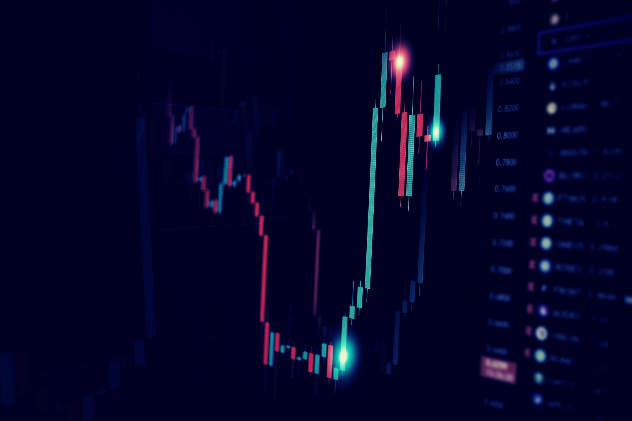 finance trading candles background